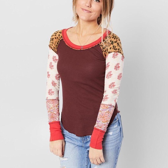 Multicolor Patchwork Long Sleeve Top - Picture 3 of 12